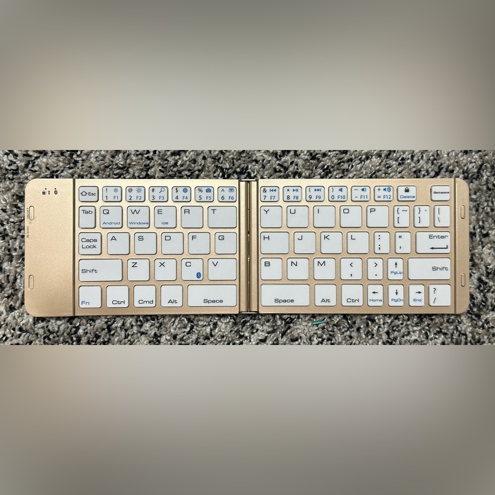 F88 Foldable Wireless Bluetooth Keyboard Gold iOS Android Windows - Picture 8 of 11